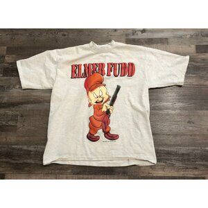 Vtg 1994 Warner Bros Elmer Fudd Mens Medium Single Stitch T Shirt Gray